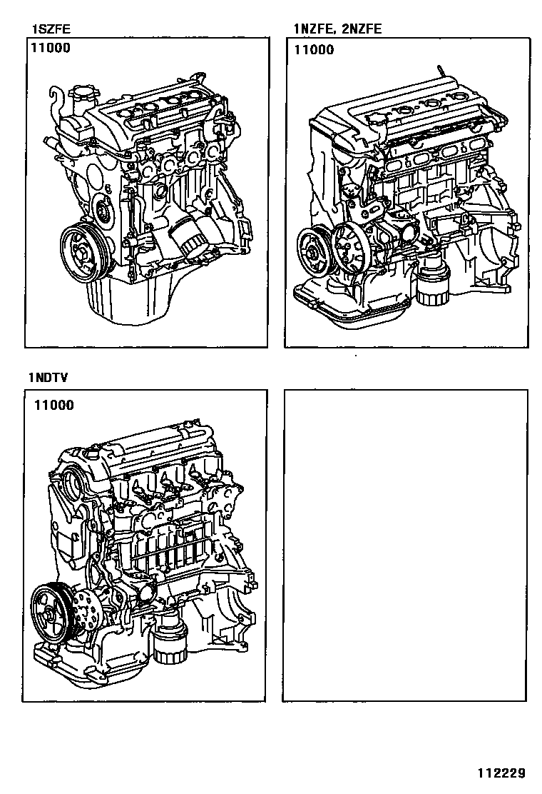 Toyota YARIS Partial Engine Assembly EPC diagram — 112229