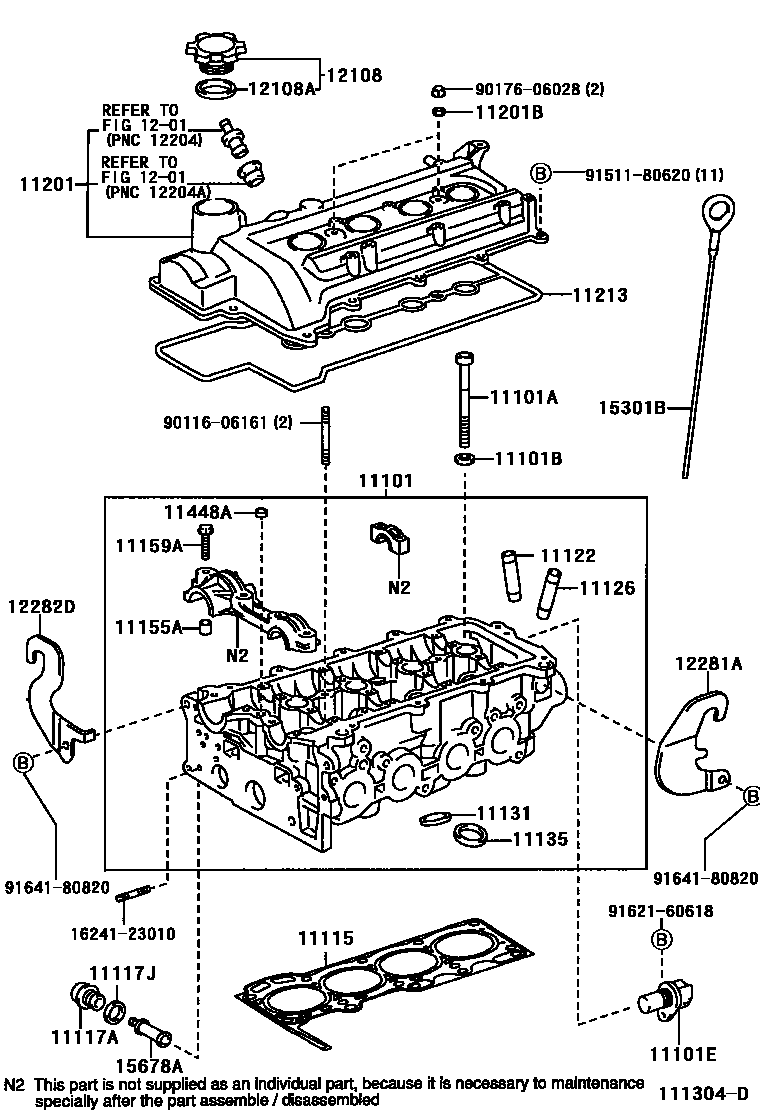 Toyota YARIS Cylinder Head EPC diagram — 111304D