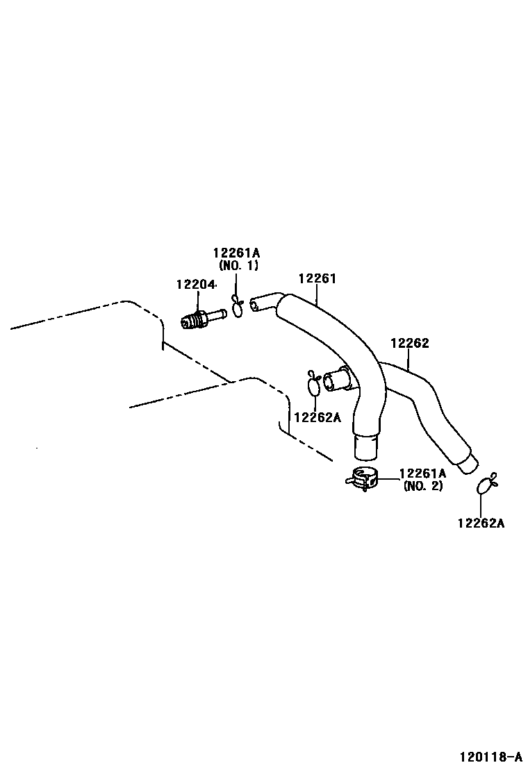 Toyota YARIS Ventilation Hose EPC diagram — 120118A
