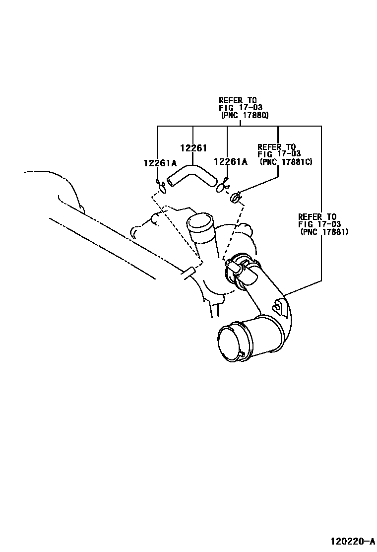 Toyota YARIS Ventilation Hose EPC diagram — 120220A