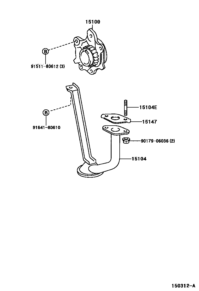 Toyota YARIS Engine Oil Pump EPC diagram — 150312A