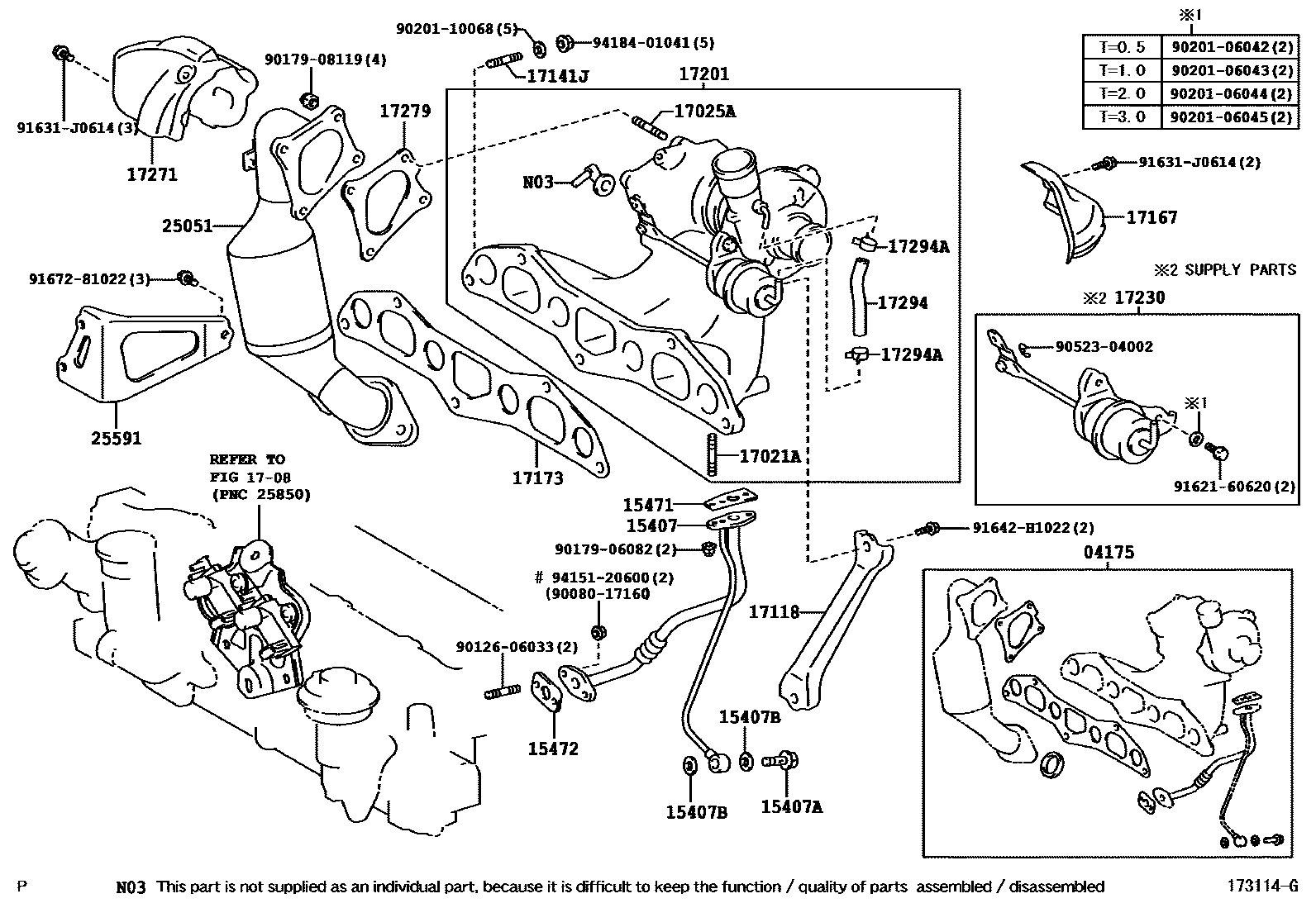 Toyota YARIS Manifold EPC diagram — 173114G