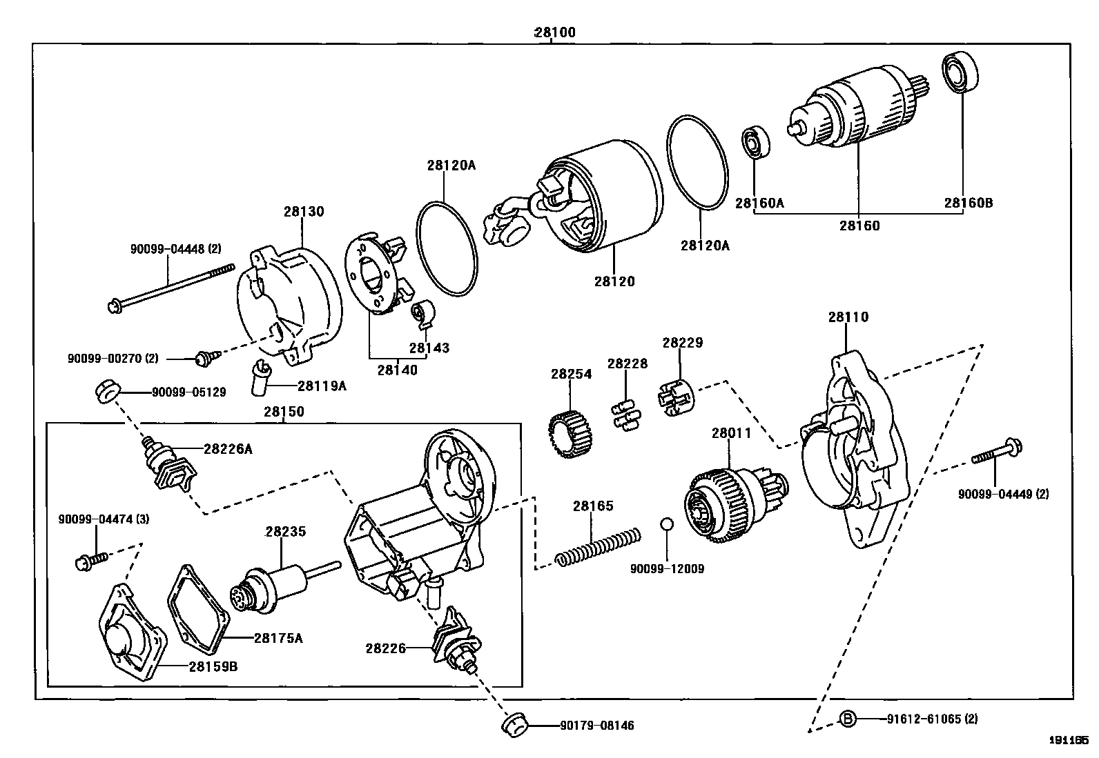 Toyota YARIS 起动机 EPC diagram — 191165