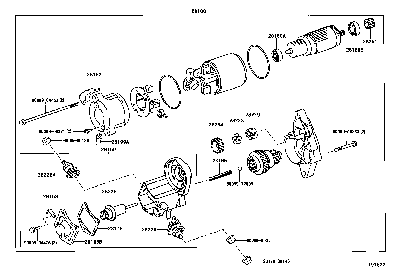 Toyota YARIS 起动机 EPC diagram — 191522