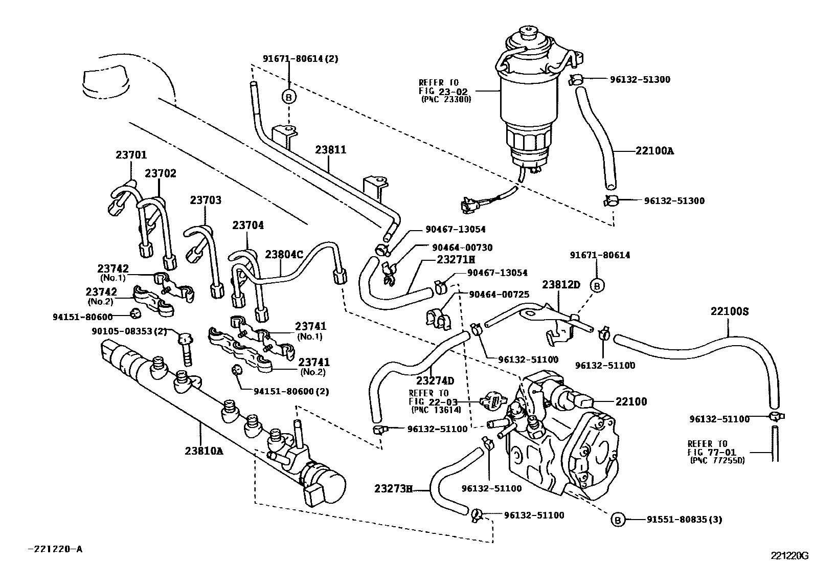 Toyota YARIS 喷油泵总成 EPC diagram — 221220G
