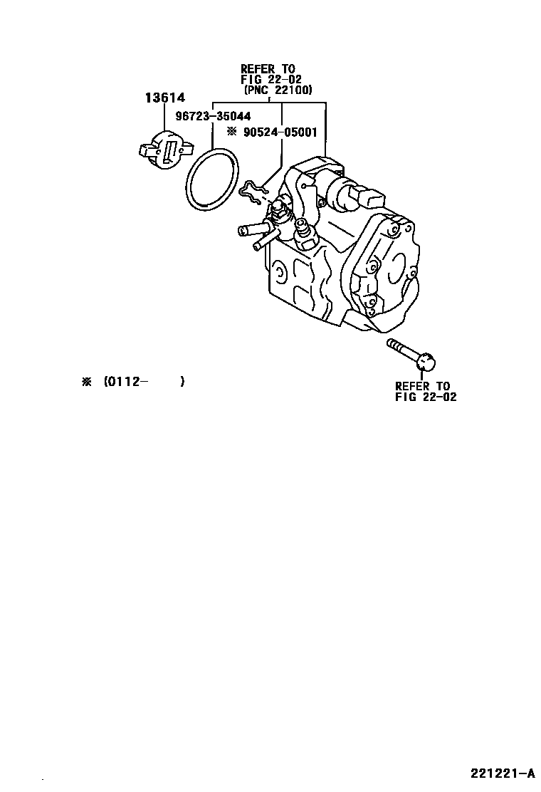 Toyota YARIS 喷油泵体 EPC diagram — 221221A