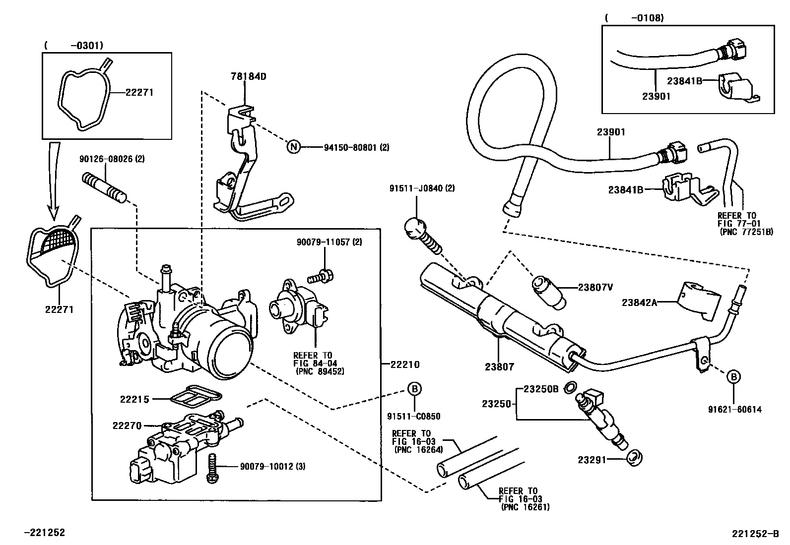 Toyota YARIS 燃油喷射系统 EPC diagram — 221252B
