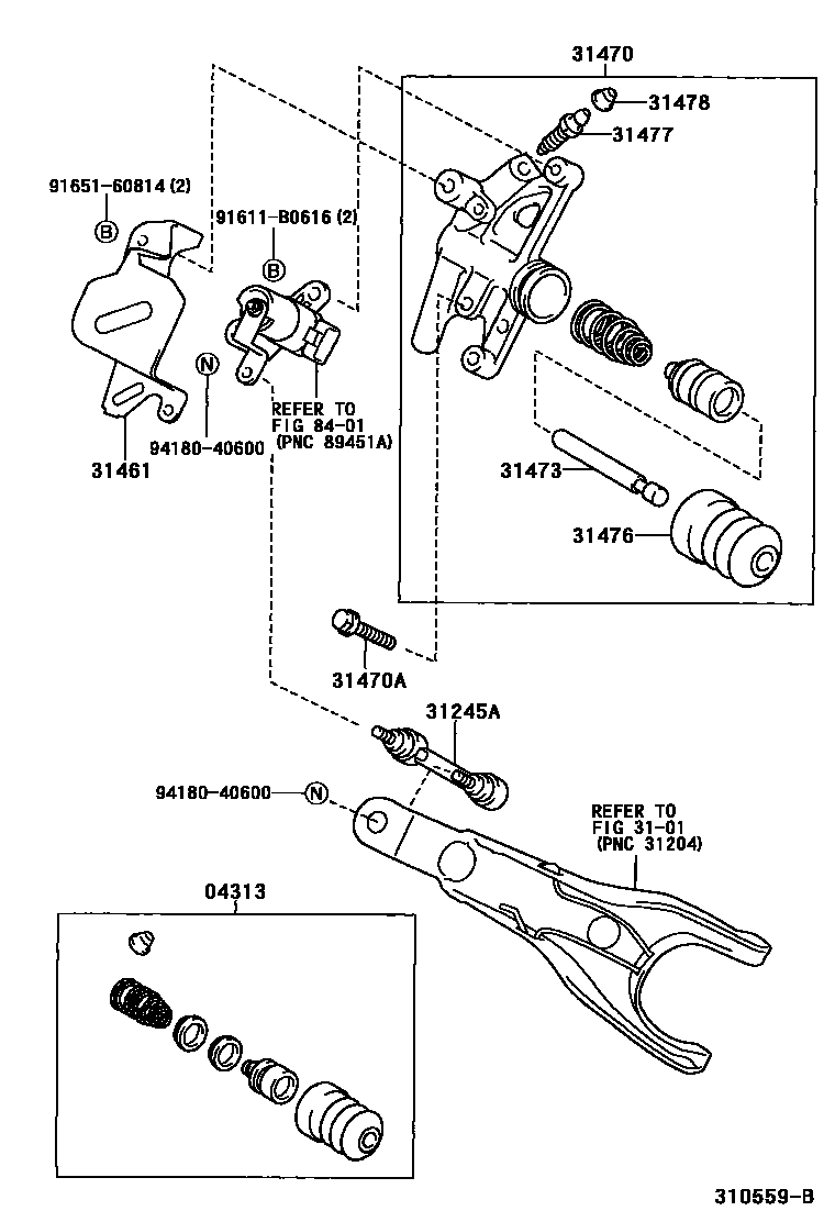 Toyota YARIS 离合器分离缸 EPC diagram — 310559B