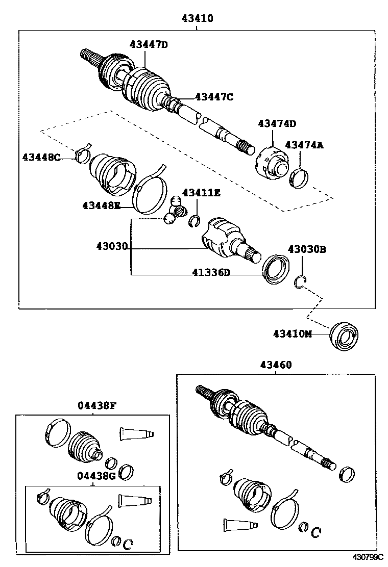Toyota YARIS Front Drive Shaft EPC diagram — 430799C