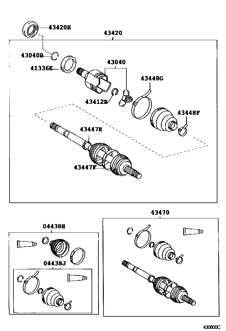 Toyota YARIS Front Drive Shaft EPC diagram — 430800C