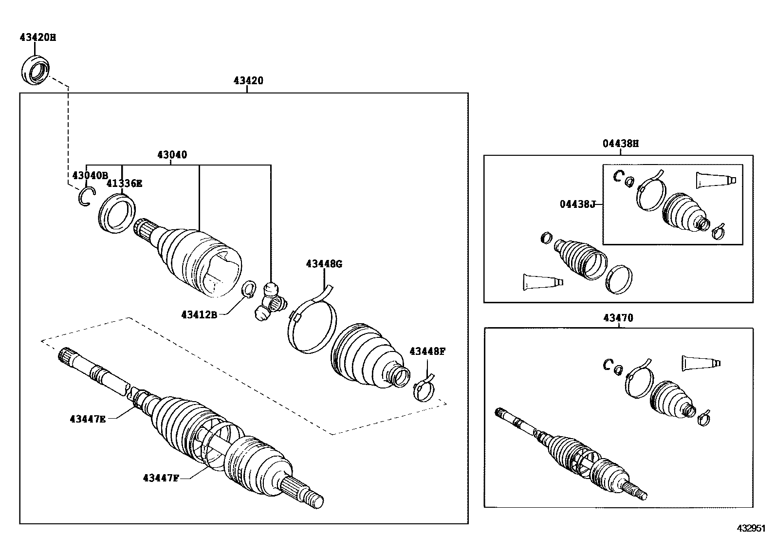 Toyota YARIS Front Drive Shaft EPC diagram — 432951