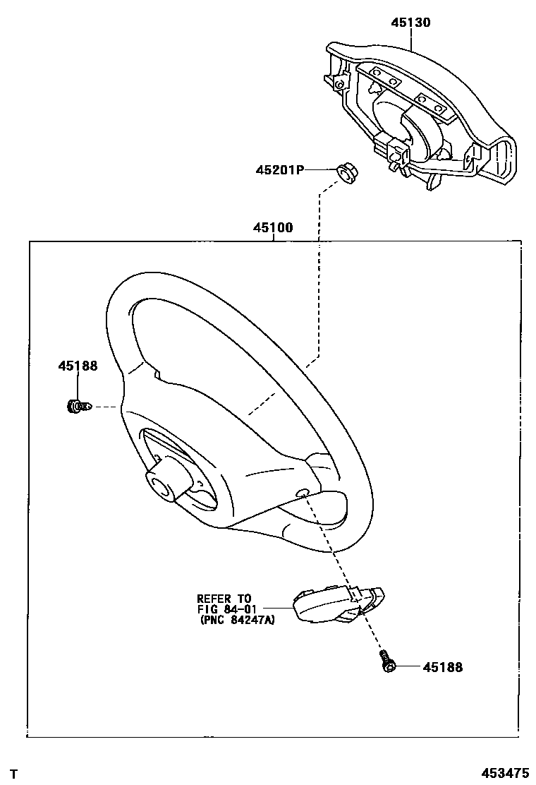 Toyota YARIS Steering Wheel EPC diagram — 453475