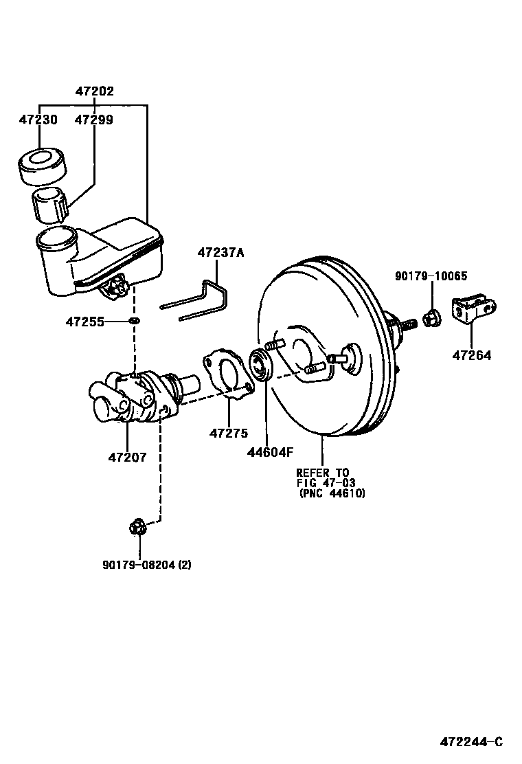 Toyota YARIS 制动总泵 EPC diagram — 472244C