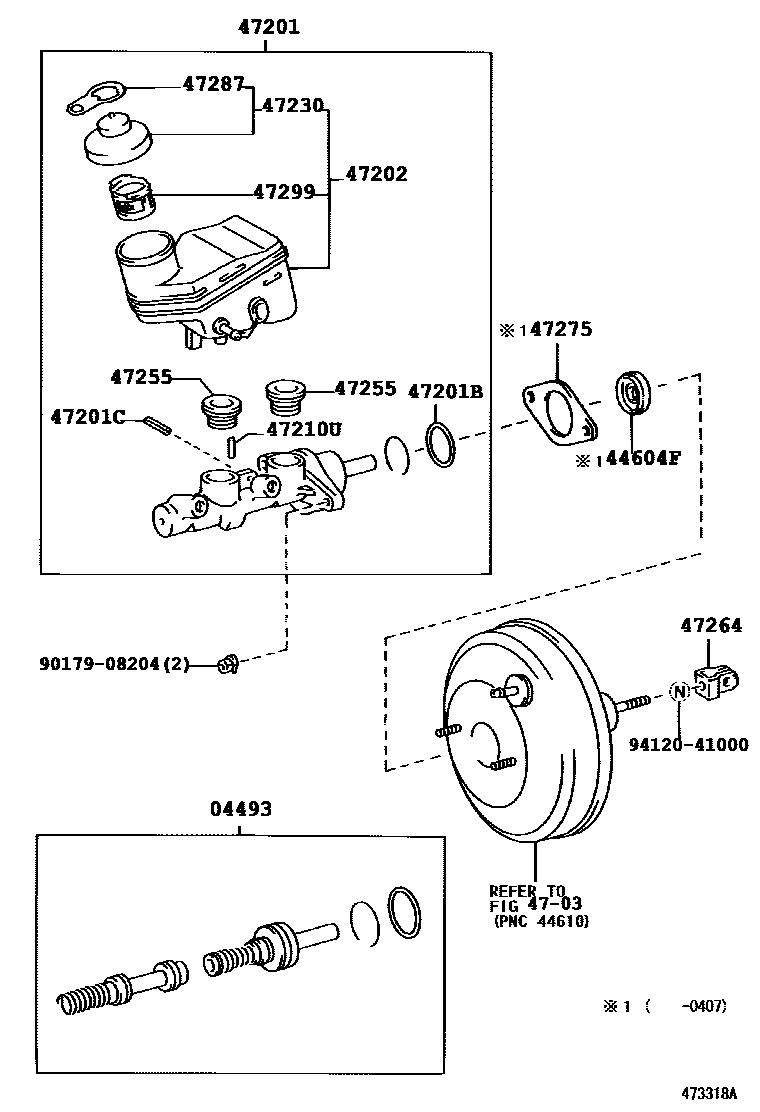 Toyota YARIS 制动总泵 EPC diagram — 473318A