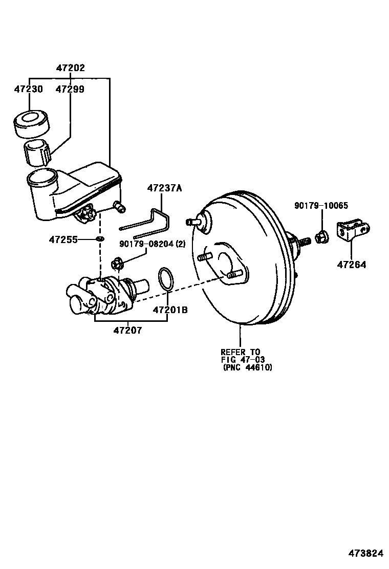 Toyota YARIS 制动总泵 EPC diagram — 473824