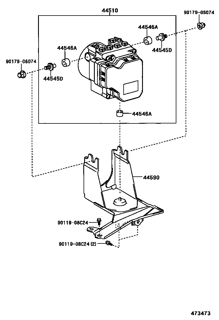 Toyota YARIS 制动配管和卡箍 EPC diagram — 473473