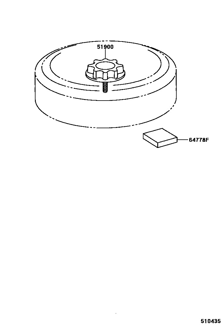 Toyota YARIS Spare tire rack EPC diagram — 510435