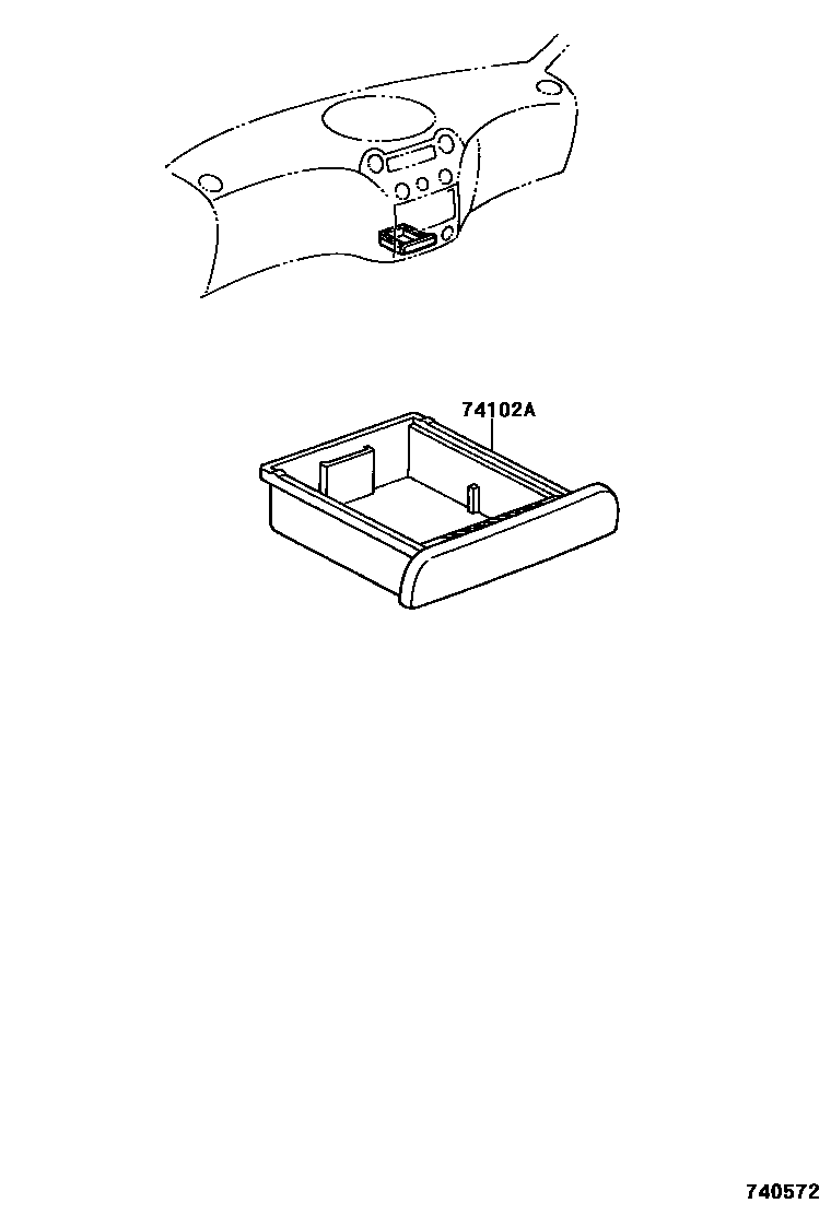 Toyota YARIS 烟灰盒 EPC diagram — 740572
