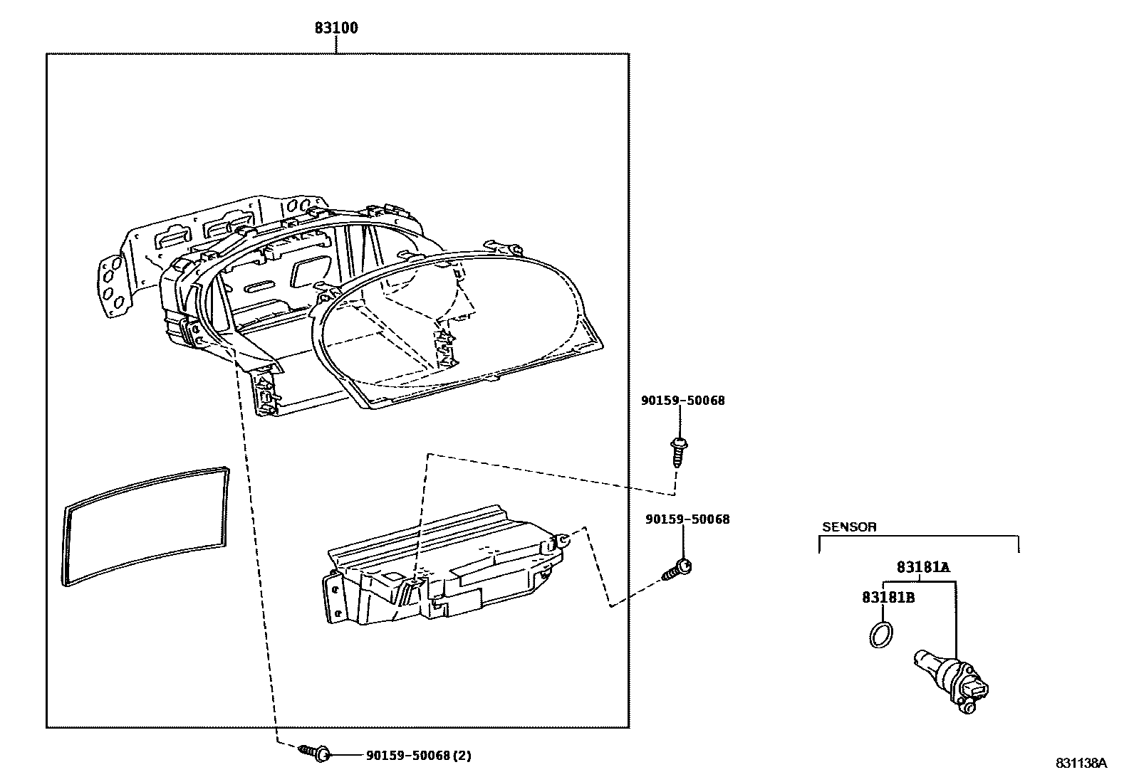 Toyota YARIS 仪表 EPC diagram — 831138A