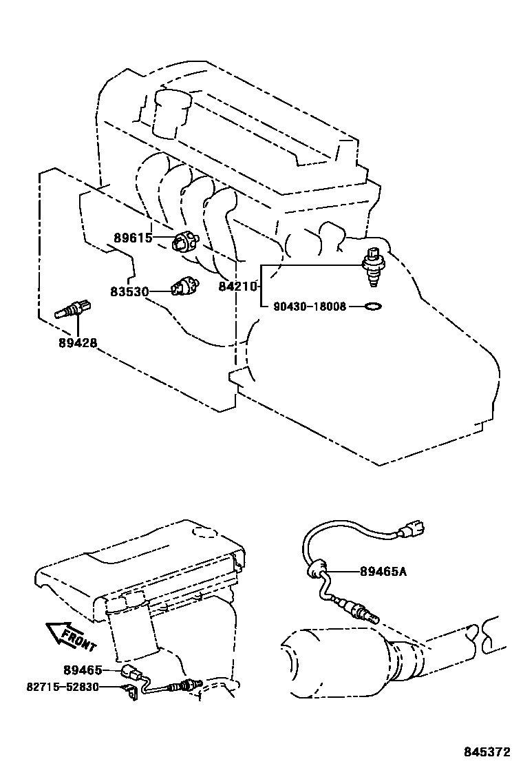 Toyota YARIS 开关和继电器和ECU EPC diagram — 845372