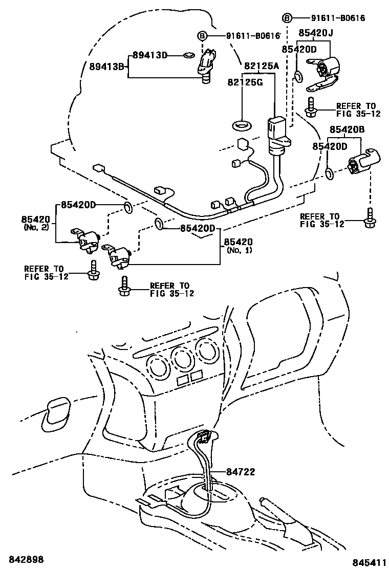 Toyota YARIS 超速档和电子控制变速器 EPC diagram — 845411