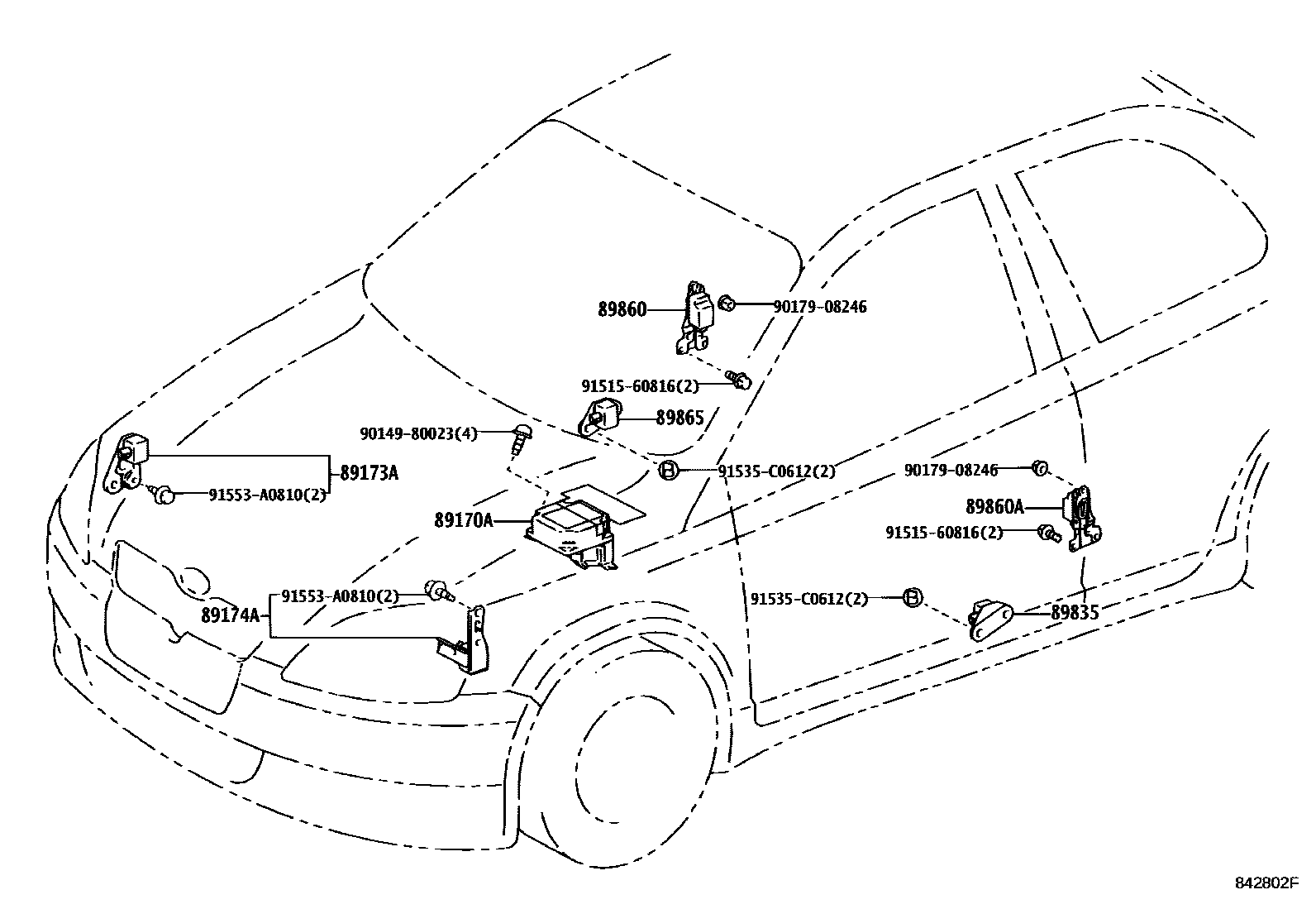 Toyota YARIS 空气囊 EPC diagram — 842802F