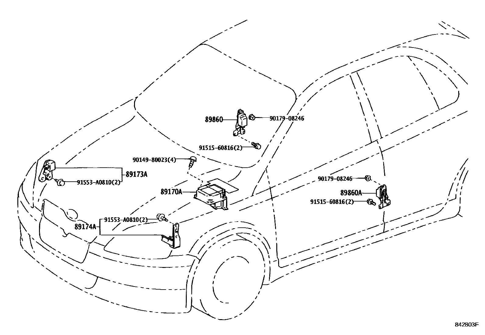 Toyota YARIS 空气囊 EPC diagram — 842803F