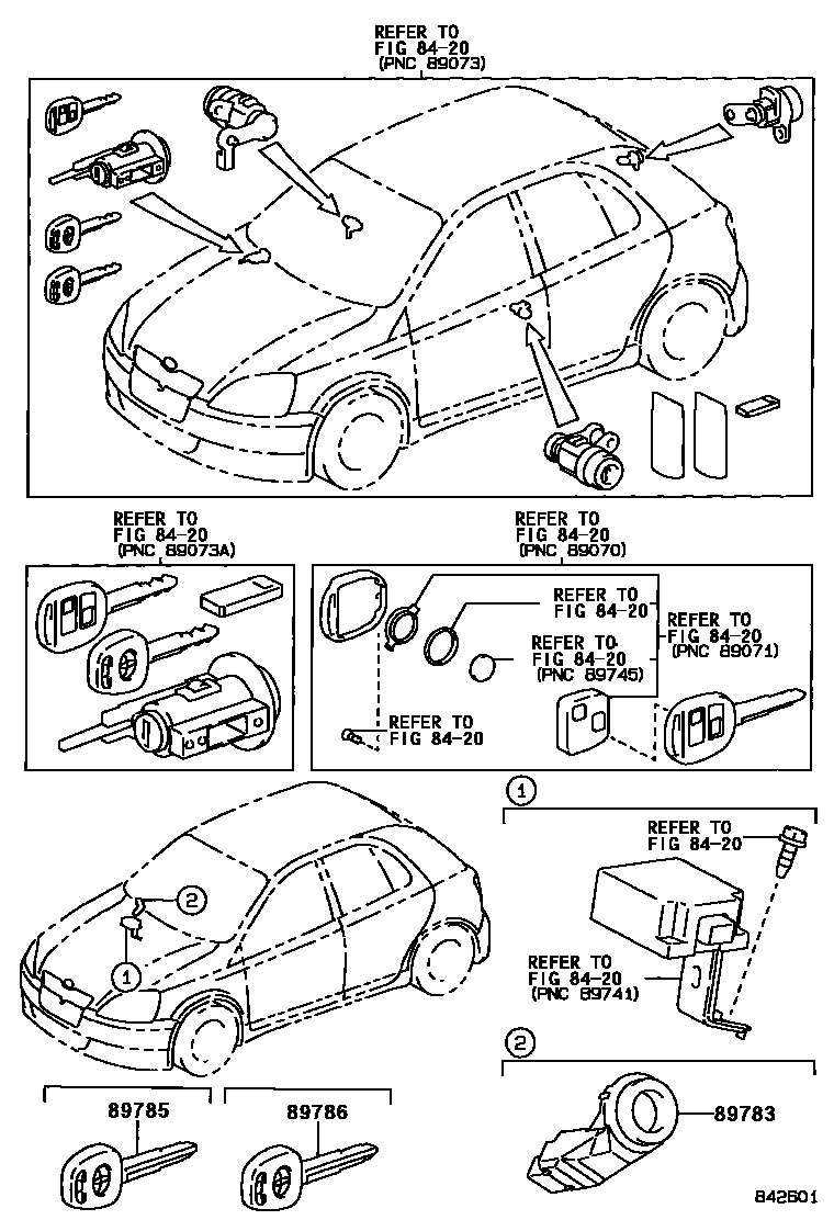 Toyota YARIS 防盗装置 EPC diagram — 842601