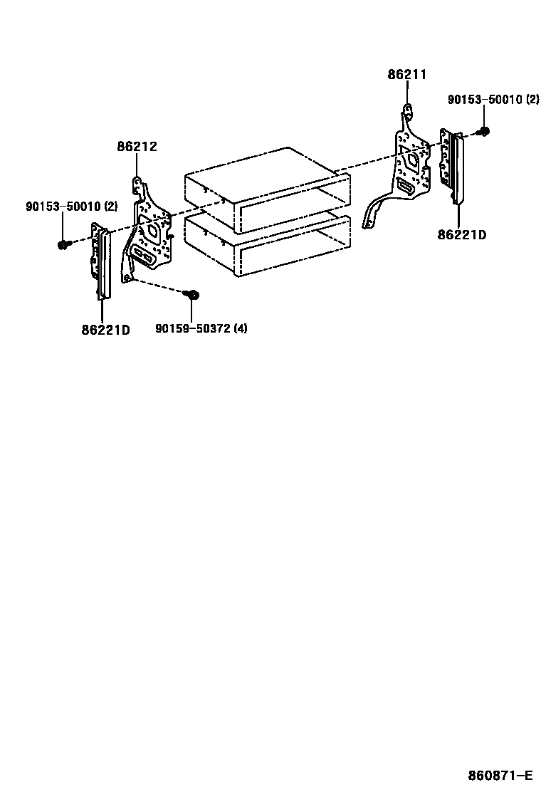 Toyota YARIS 收音机、放大器和冷凝器 EPC diagram — 860871E
