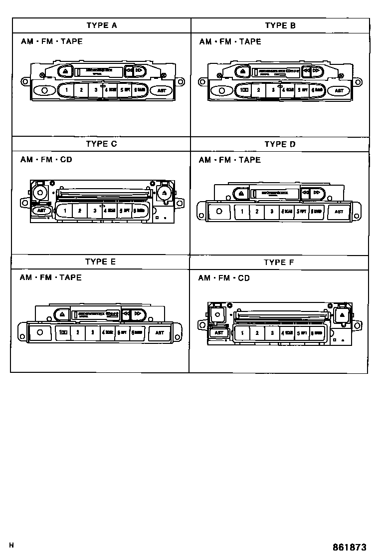 Toyota YARIS 收音机、放大器和冷凝器 EPC diagram — 861873