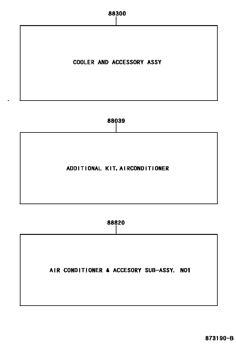 Toyota YARIS 暖风和空调系统 - 组件 EPC diagram — 873190B