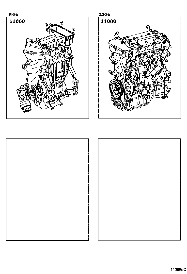 Toyota YARIS Partial Engine Assembly EPC diagram — 113695C