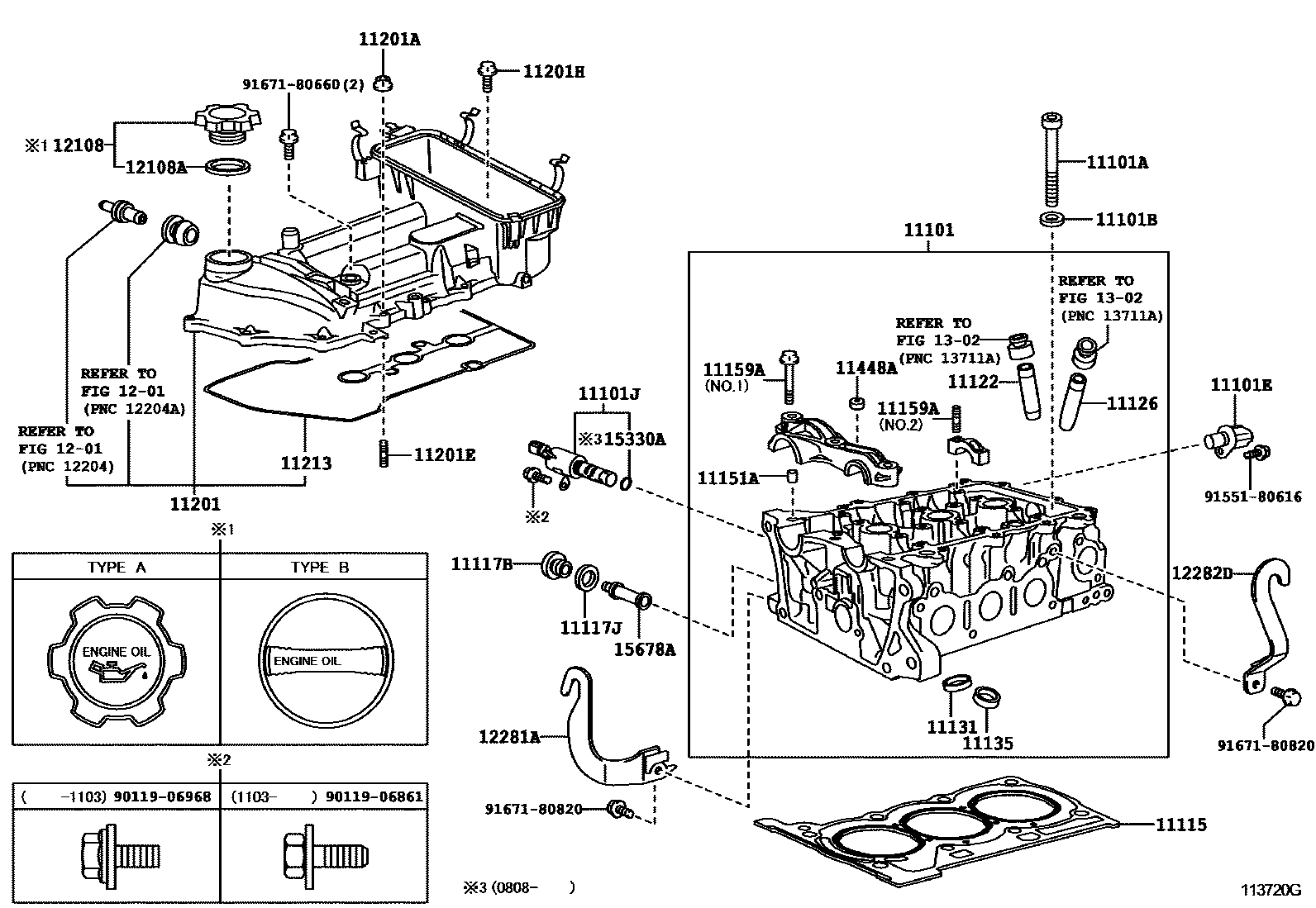 Toyota YARIS Cylinder Head EPC diagram — 113720G