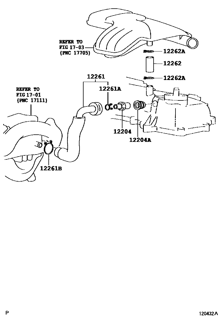 Toyota YARIS Ventilation Hose EPC diagram — 120432A