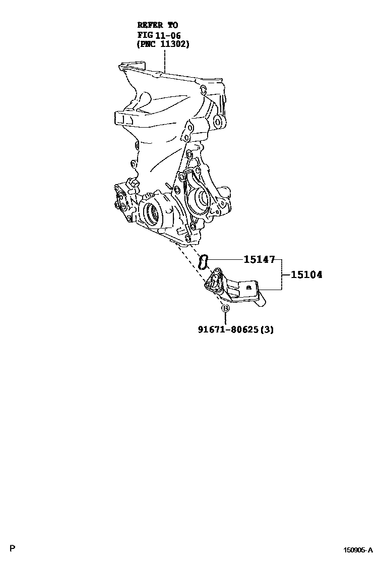 Toyota YARIS Engine Oil Pump EPC diagram — 150905A