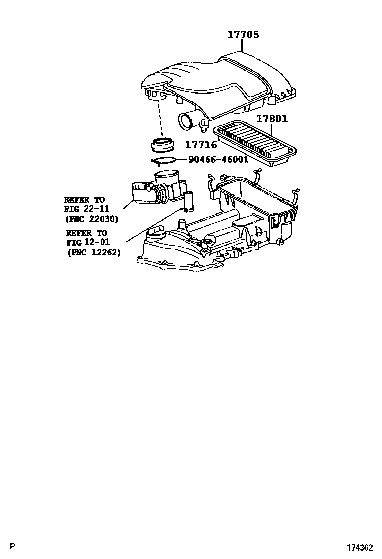 Toyota YARIS Air Cleaner EPC diagram — 174362