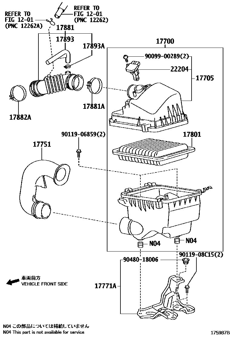 Toyota YARIS Air Cleaner EPC diagram — 175987B