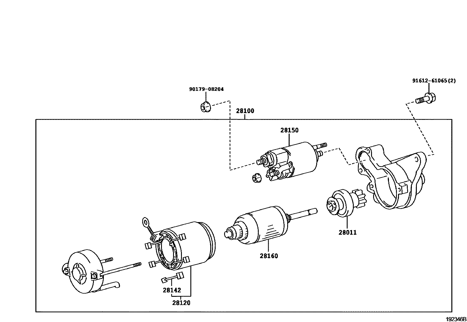 Toyota YARIS 起动机 EPC diagram — 192346B