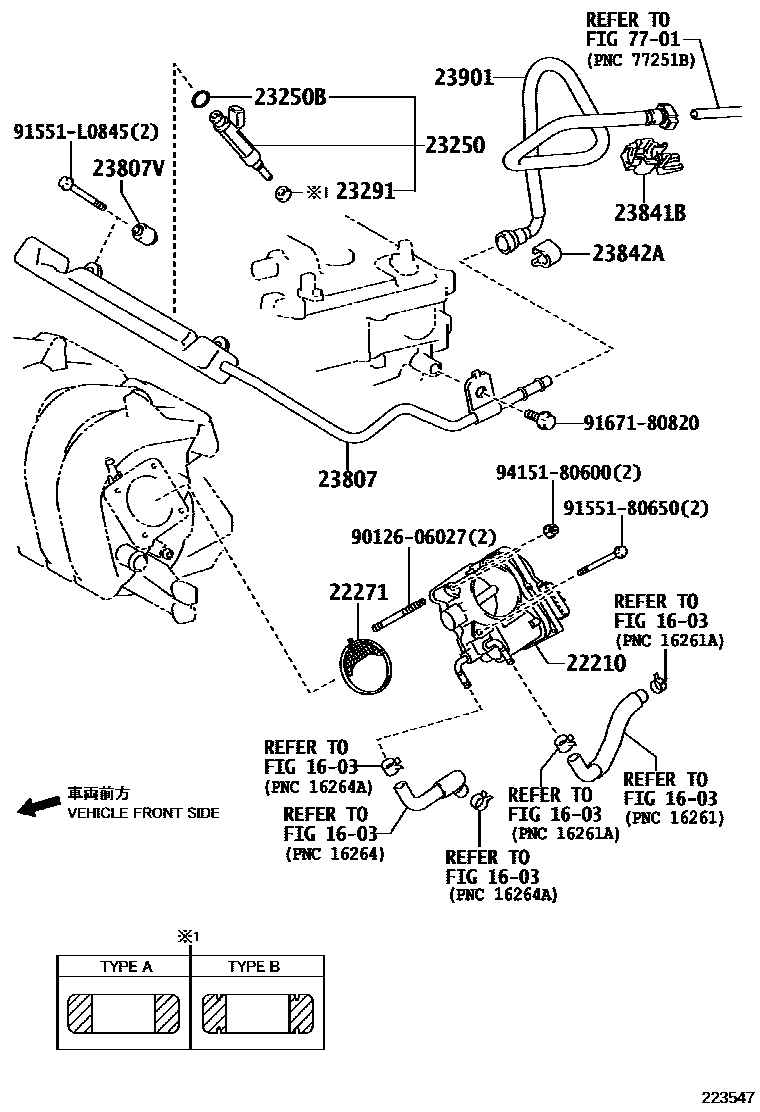 Toyota YARIS 燃油喷射系统 EPC diagram — 223547