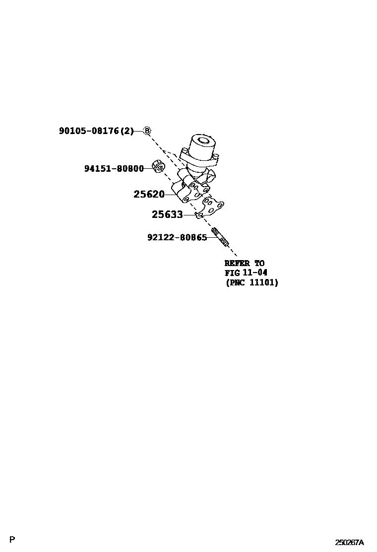 Toyota YARIS 废气再循环系统 EPC diagram — 250267A