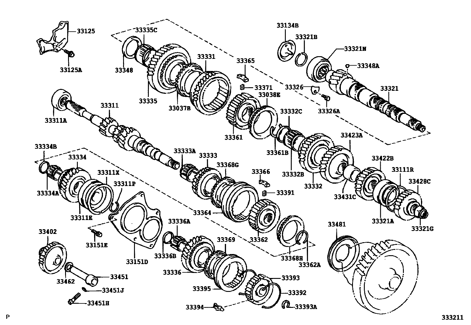 Toyota YARIS 变速器齿轮(MTM) EPC diagram — 333211