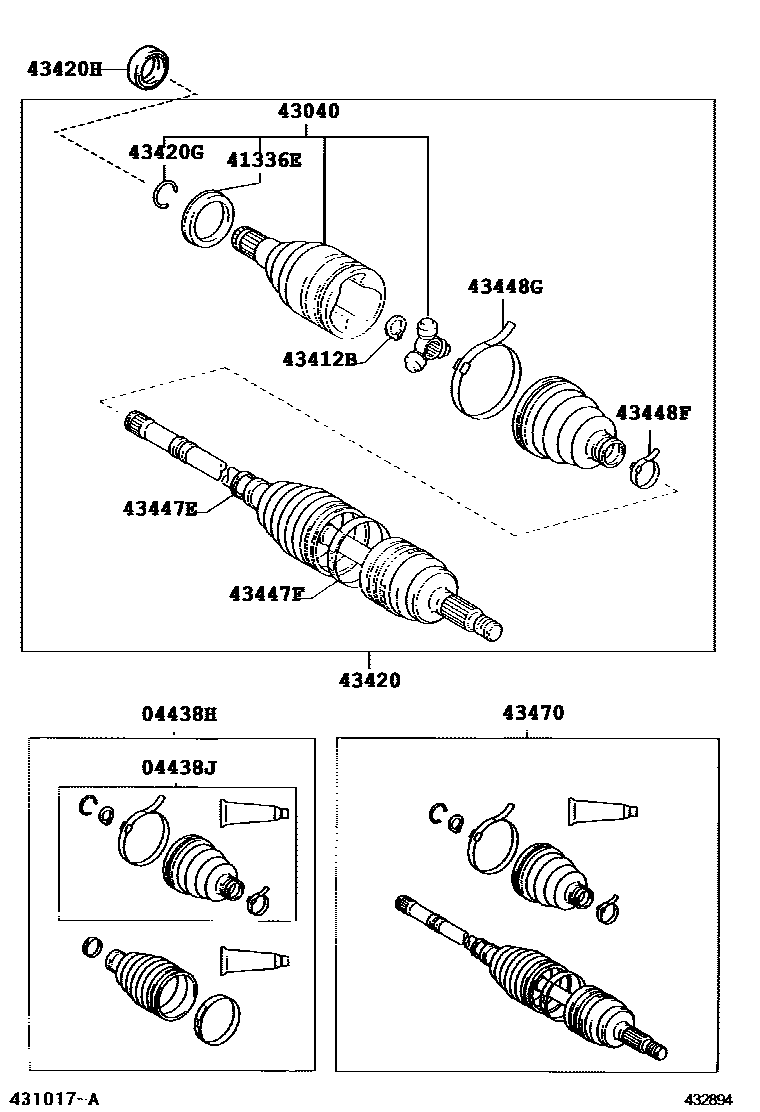 Toyota YARIS Front Drive Shaft EPC diagram — 432894