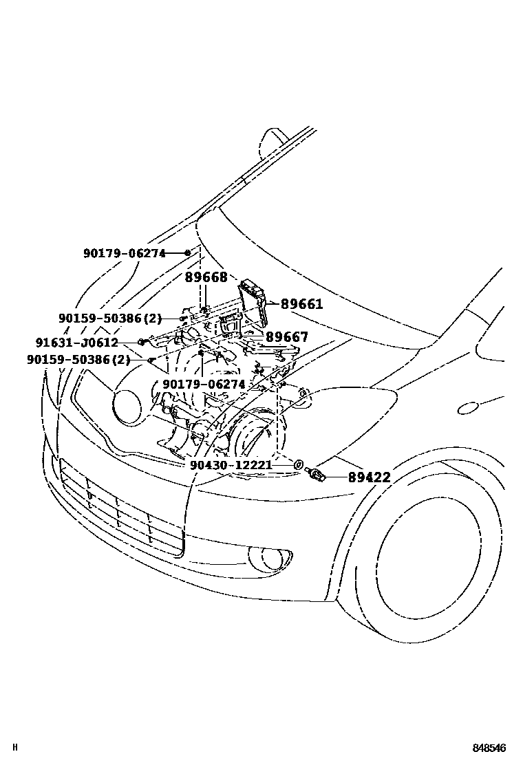 Toyota YARIS 电子燃油喷射系统 EPC diagram — 848546