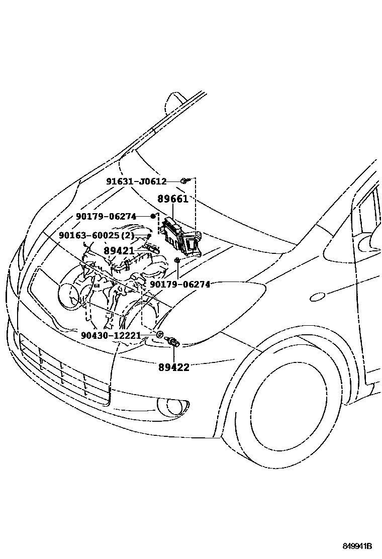 Toyota YARIS 电子燃油喷射系统 EPC diagram — 849941B