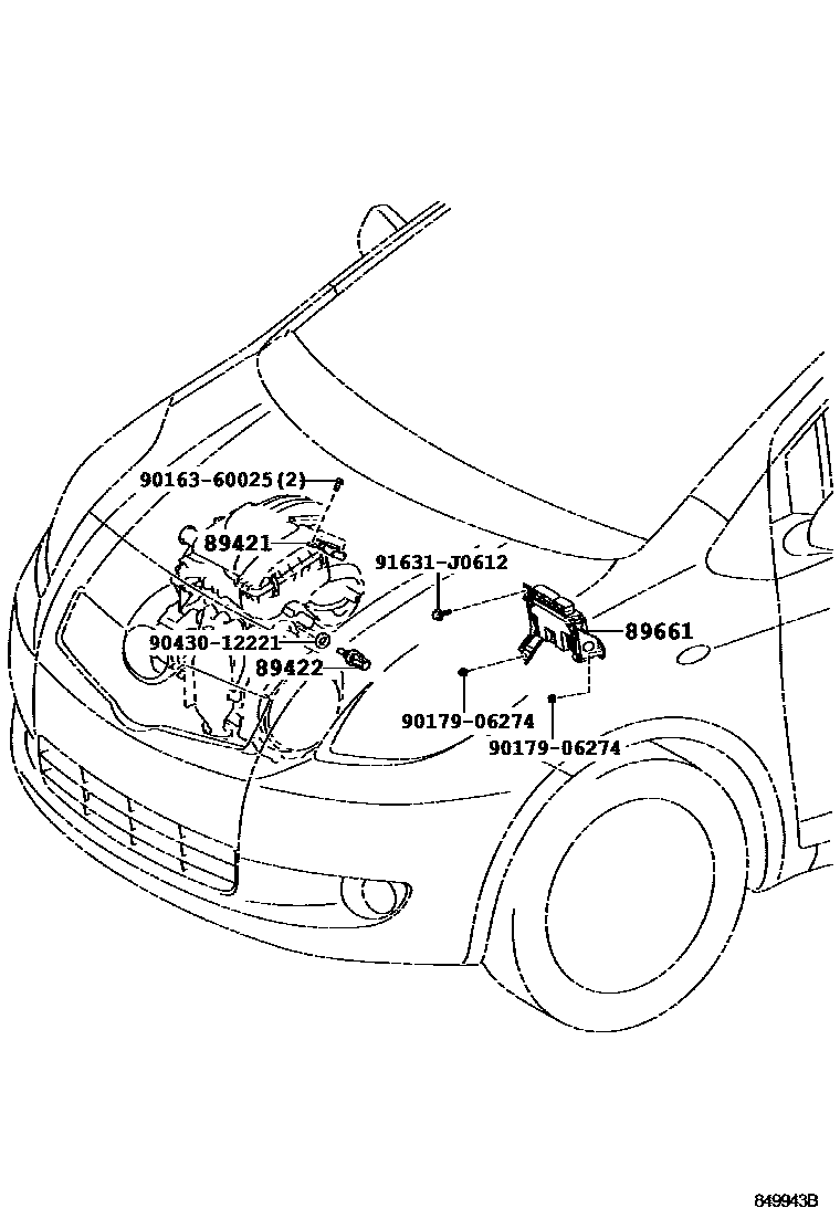Toyota YARIS 电子燃油喷射系统 EPC diagram — 849943B