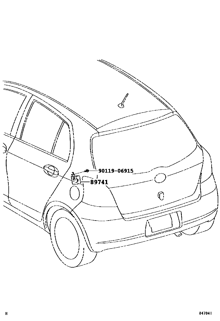 Toyota YARIS 遥控门锁 EPC diagram — 847041