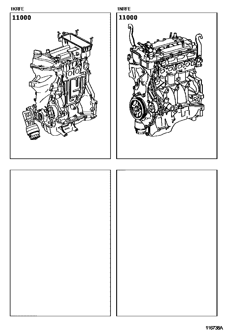 Toyota YARIS Partial Engine Assembly EPC diagram — 116738A
