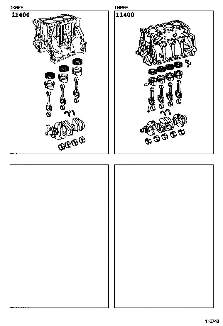 Toyota YARIS Short Block Assembly EPC diagram — 116740