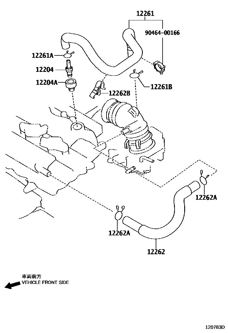 Toyota YARIS Ventilation Hose EPC diagram — 120783D