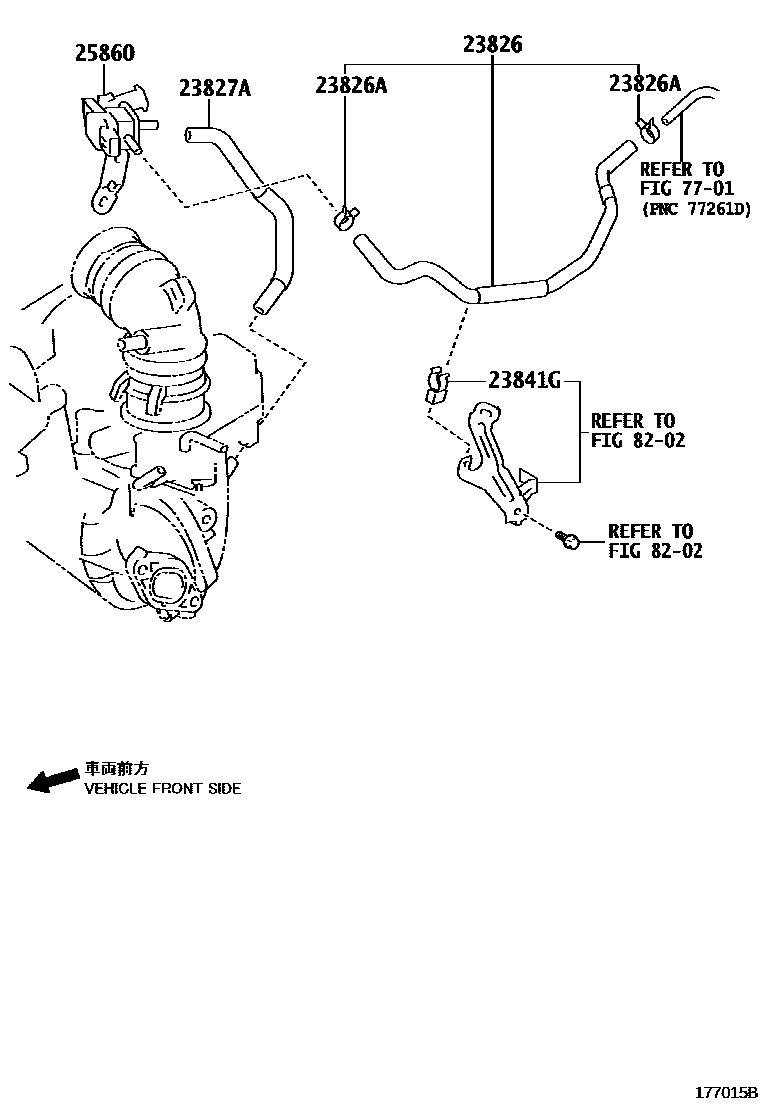 Toyota YARIS vacuum tube EPC diagram — 177015B